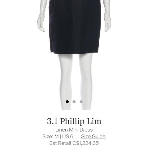 3.1 Phillip Lim, Black Linen Mini Dress w/ Metal Detailing, US 6 - Picture 7 of 7